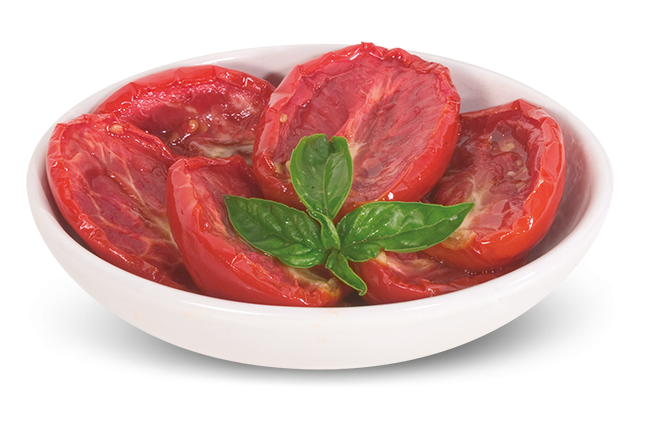 Halved Fresh Tomatoes in Sunflower Oil