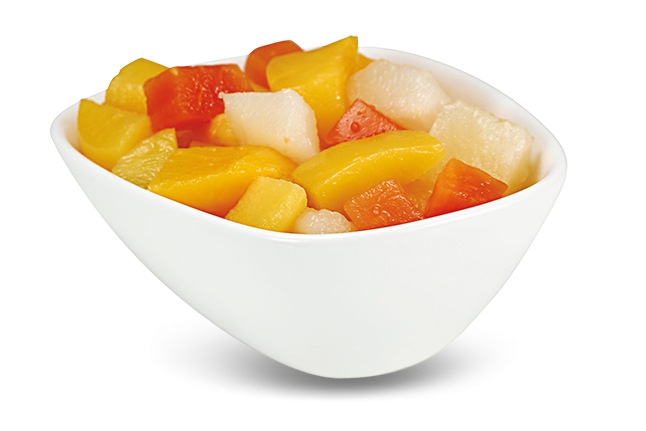 Obstsalat in Sirup