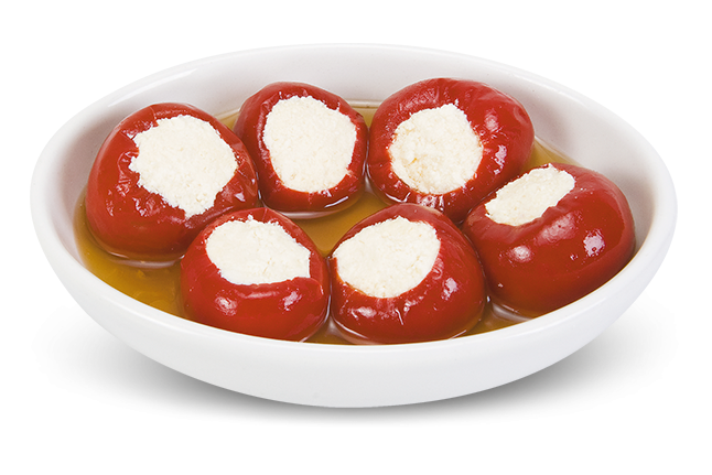 Cheese-Stuffed Hot Peppers in Sunflower Oil