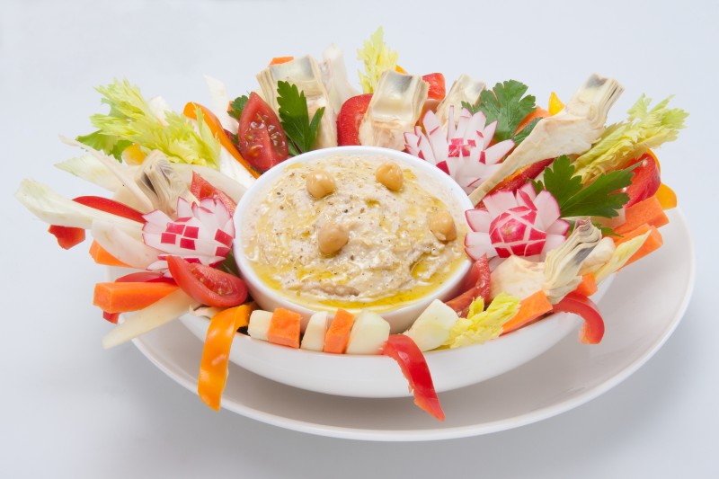 Hummus avec crudité de legumes