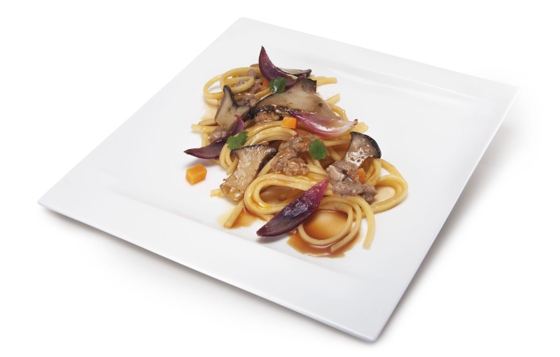 Troccoli with lam ragú and chanterelle